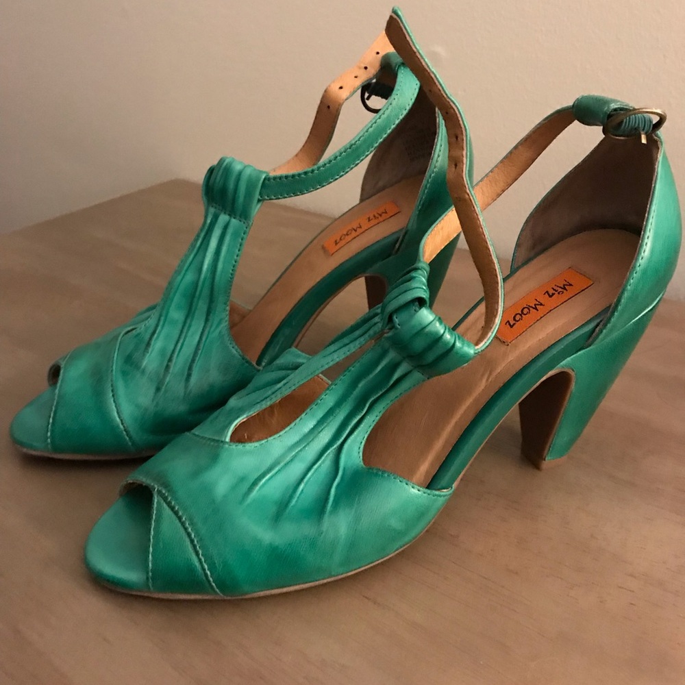 Miz Mooz Green Pumps w/ Straps Size 7